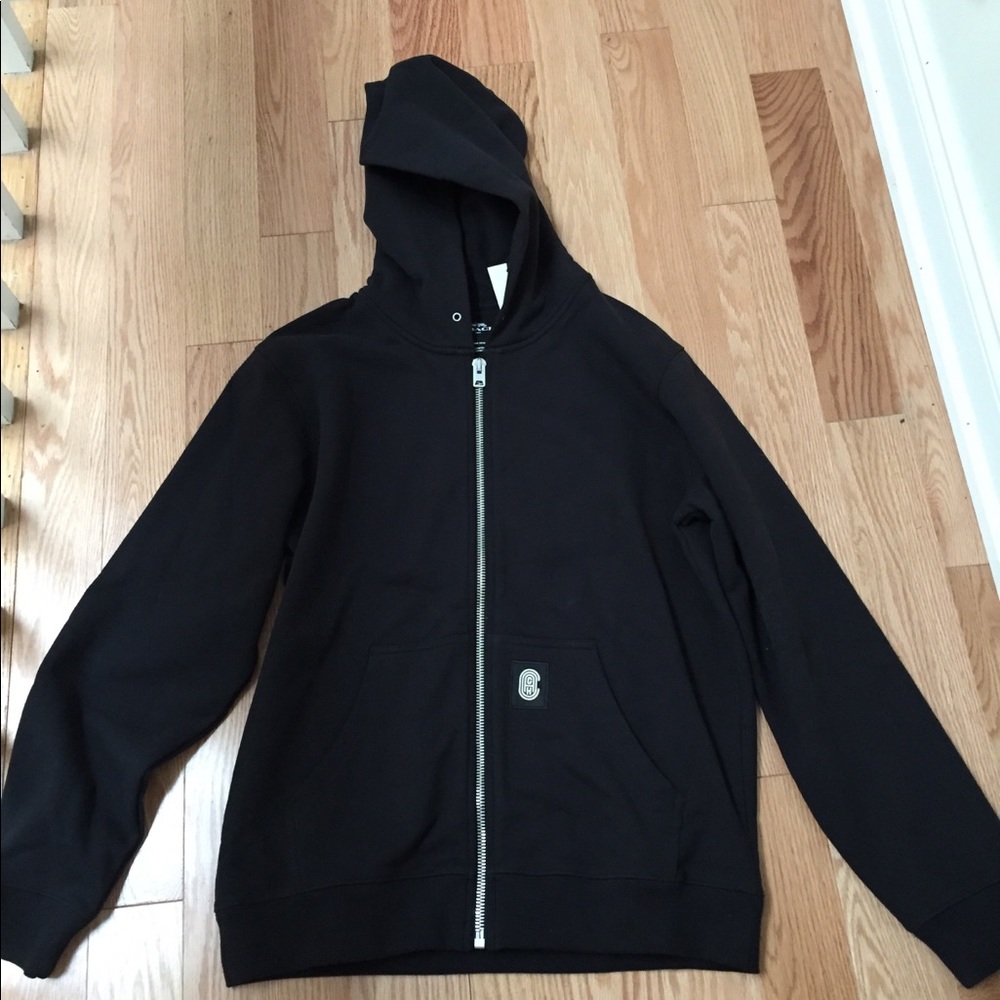 Coach men’s zip up black hoodie size m BNWT
